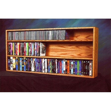 WOOD SHED Wood Shed 313-4 W Solid Oak Wall or Shelf Mount for CD and DVD-VHS tape-Book Cabinet 313-4 W